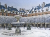 Latger - Place des Vosges sous la neige -80x60