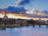 Latger -La Seine au Pont des Arts au soleil couchant_40x50