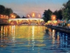 Latger -Pont Marie en nocturne-a paris plage_40x50